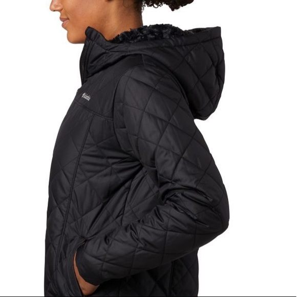 NWT COLUMBIA XL 16/18 copper crest black hooded jacket - Picture 3 of 8